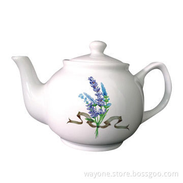 Super White Porcelain Tea Pot, 1,000 or 600mL Capacity, Elegant Shape